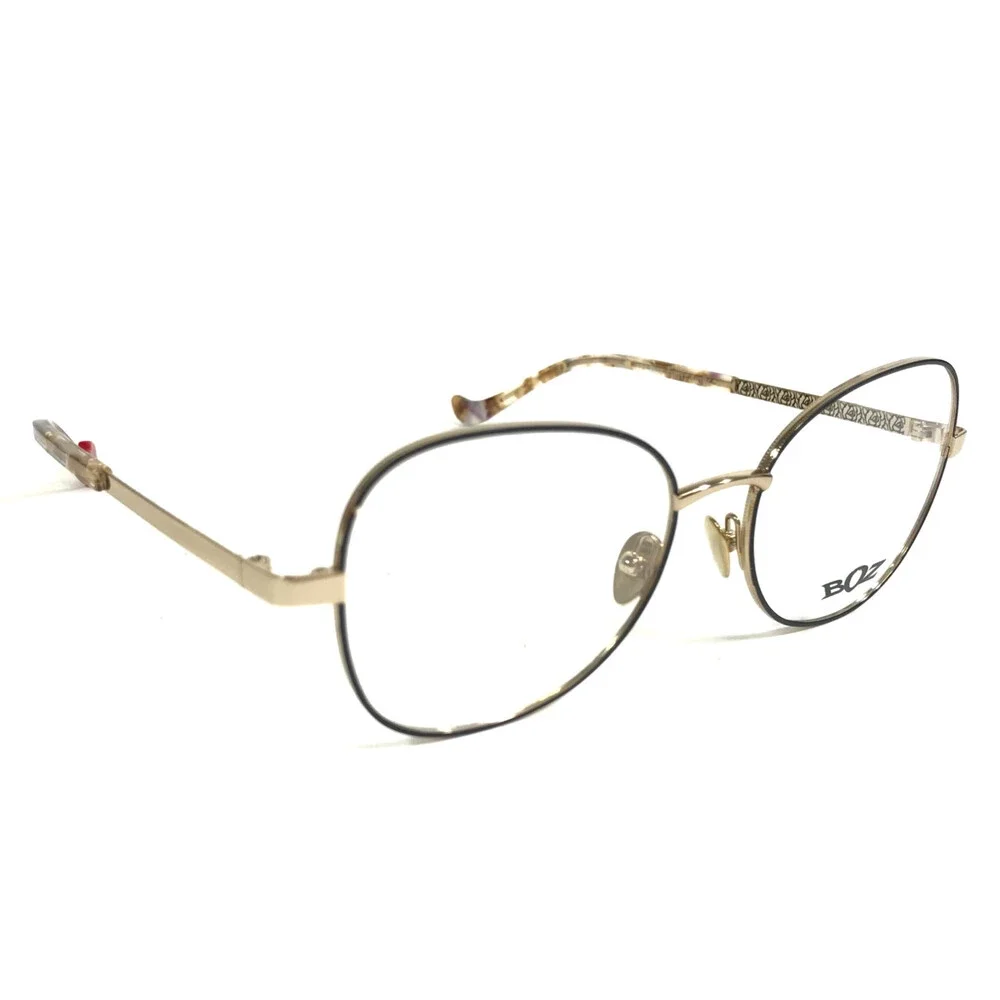 BOZ by JF Rey Eyeglasses Frames LYA 0050 Black Gold Tortoise Wire Rim 53-17-140